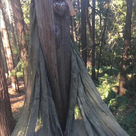 paige danielle’s Accessories - Paige Danielle’s bling moss green  thin fringed scarf